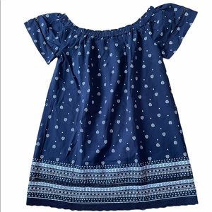 LovPosh Navy Blue w/ White Tribal Prints Dress